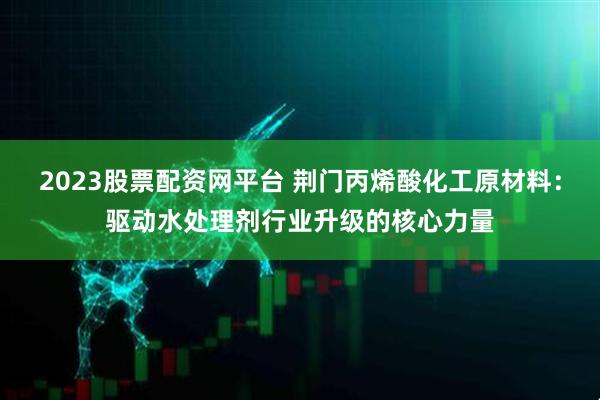 2023股票配资网平台 荆门丙烯酸化工原材料：驱动水处理剂行业升级的核心力量