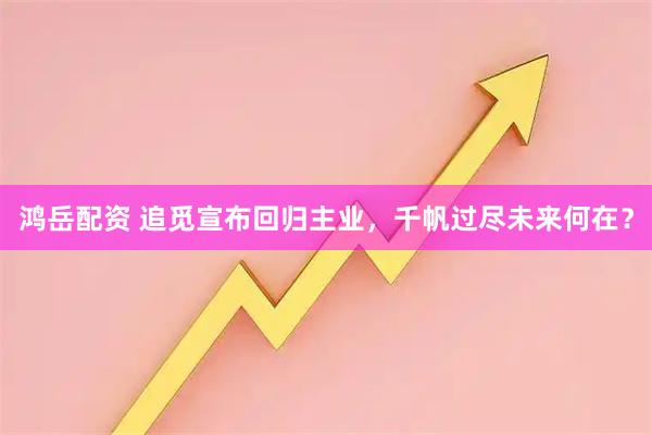 鸿岳配资 追觅宣布回归主业，千帆过尽未来何在？